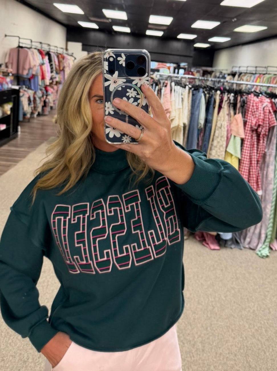 Blessed Mock Neck Graphic Sweatshirt
