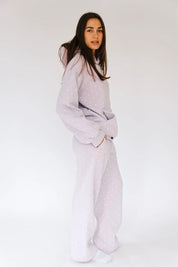 Happy Camper Polka Dot Lilac Wide-Leg Pants