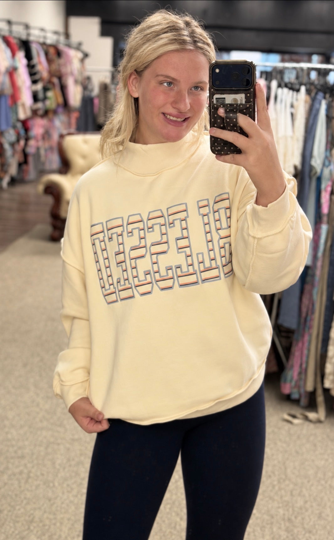 Blessed Mock Neck Graphic Sweatshirt