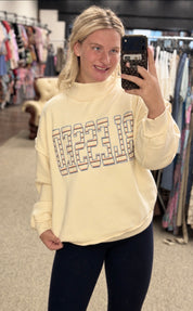 Blessed Mock Neck Graphic Sweatshirt