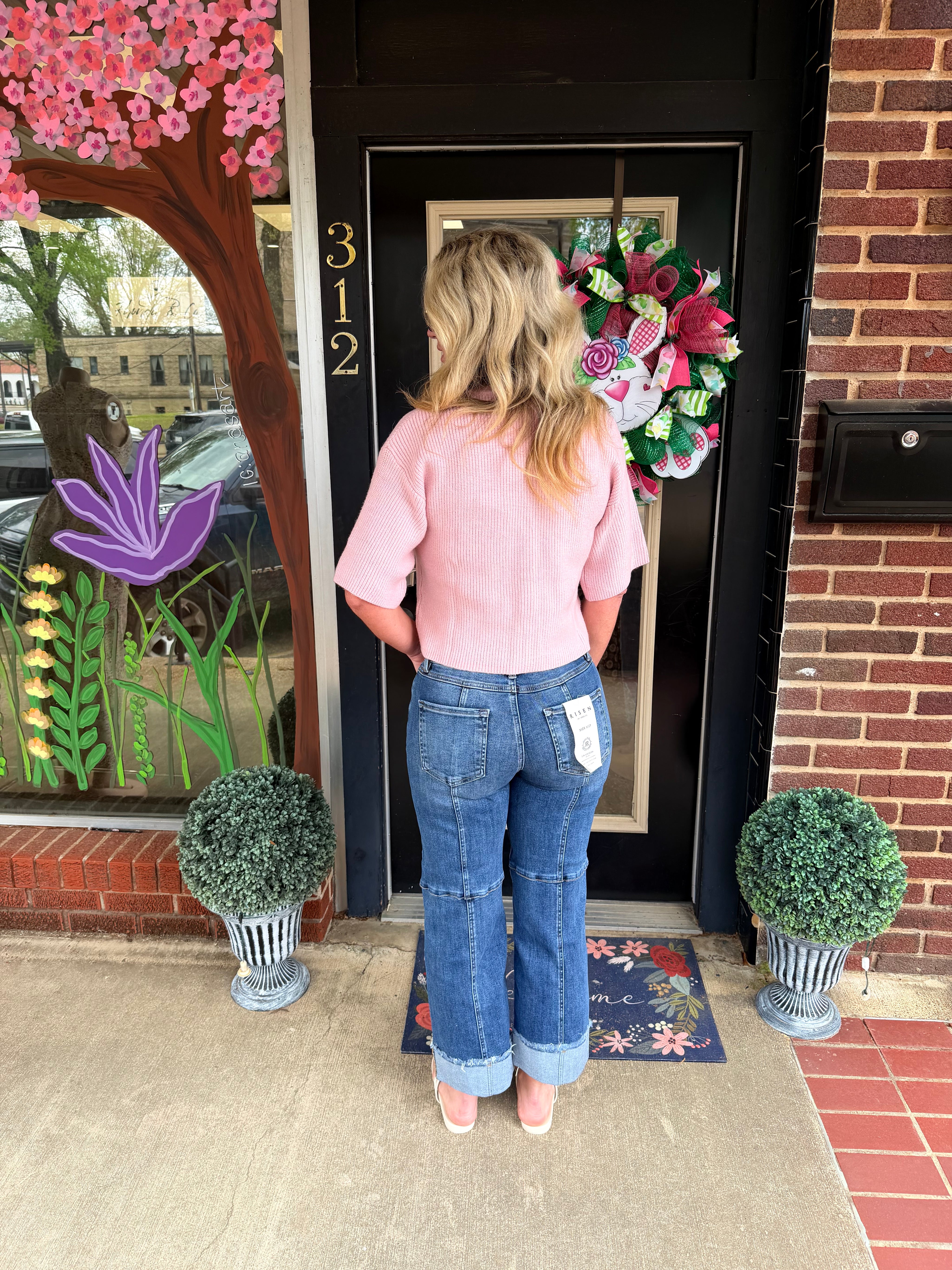 Risen cropped wide legs pants