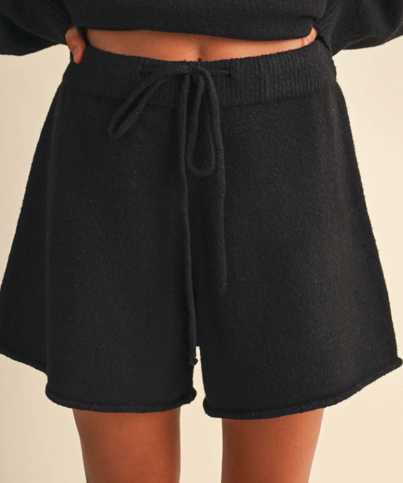 Black sweater short set