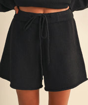 Black sweater short set