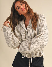 Downtown stripe Striped Half-Zip Pullover