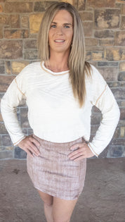 Rust mini skirt