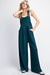 Solid sleeveless wide leg jumpsuit