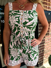 Tropical Bliss Belted Romper