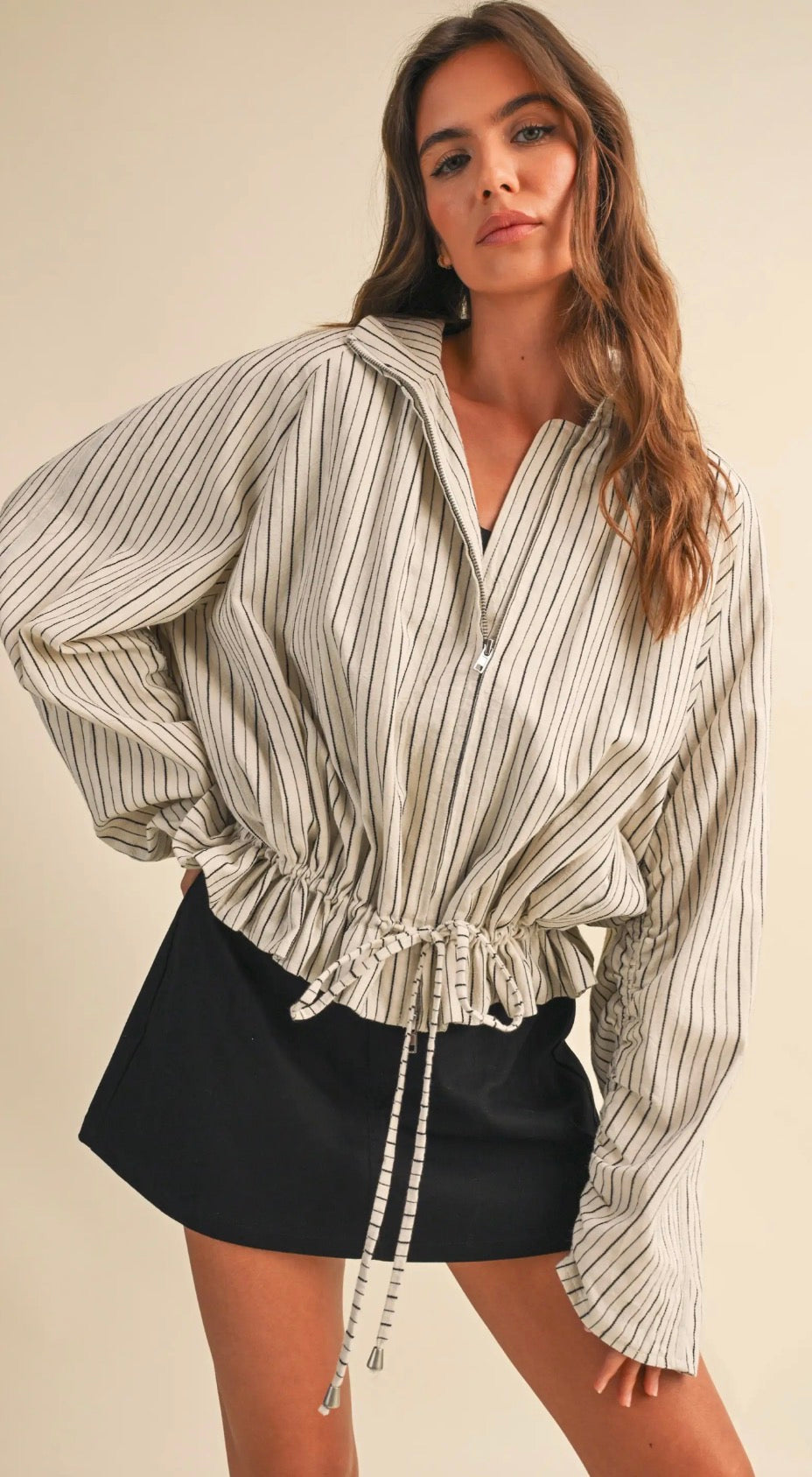 Downtown stripe Striped Half-Zip Pullover