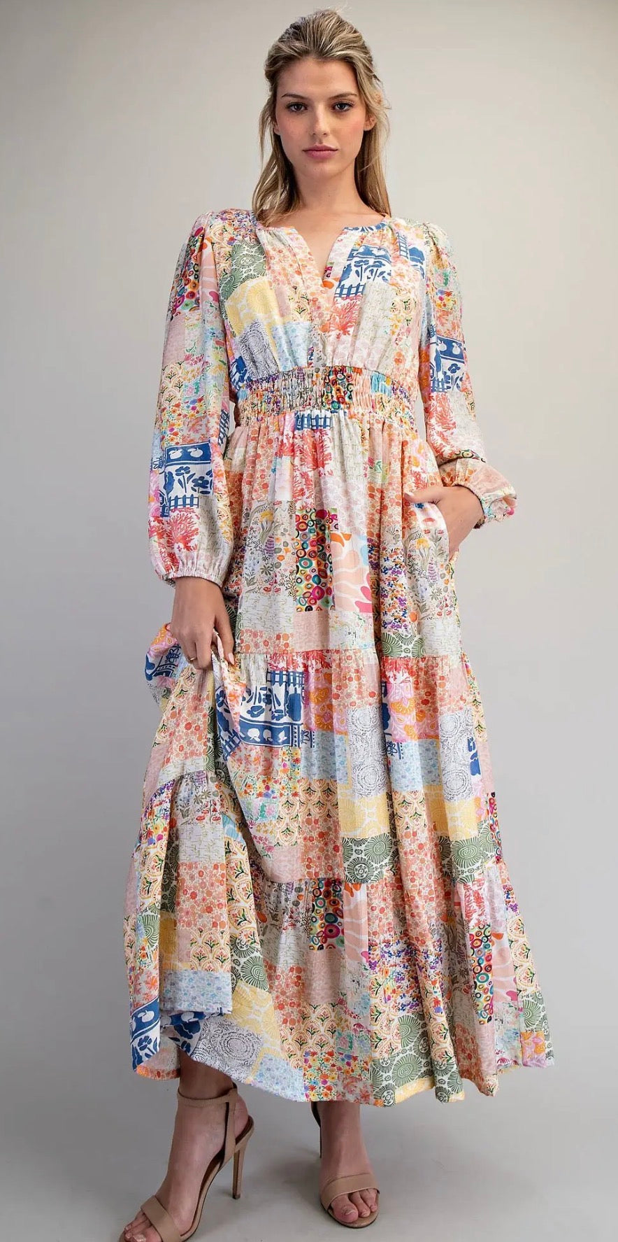 Boho Patchwork Maxi Dress