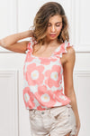 Coral waffle top