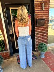 Soft Whisper Grey Lace Trim Tank