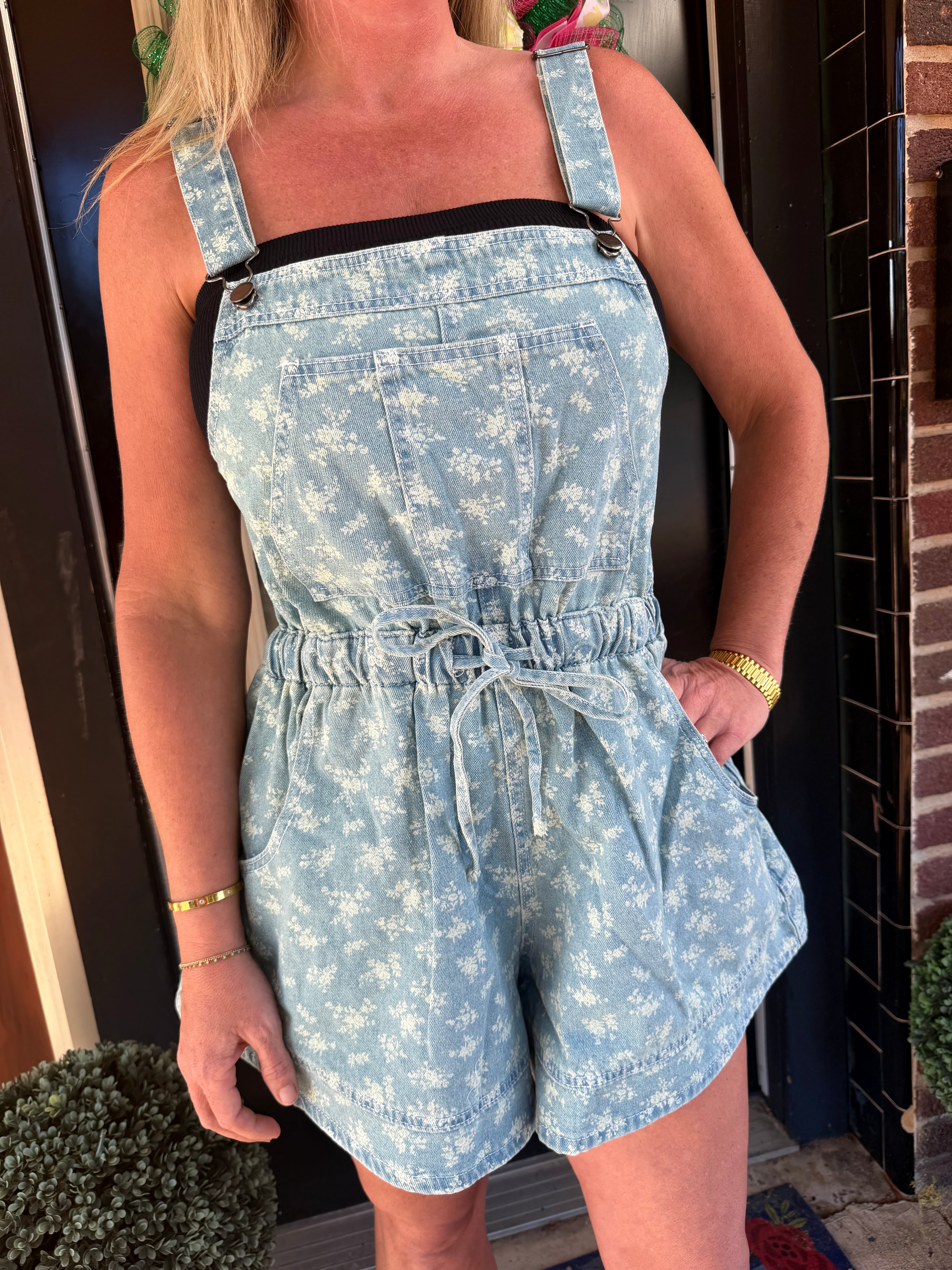 Wildflower Weekend Denim Romper