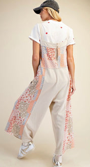 Patchwork Petals Overalls Jumpsuit