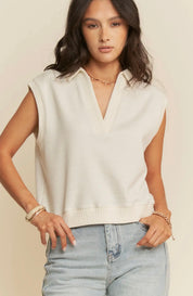 Coastal Club Ribbed Polo Top