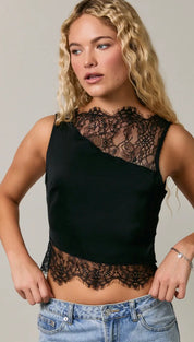 Midnight Lace Elegance Tank