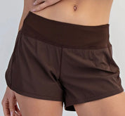 Stretch Woven High Rise Athletic Shorts with Waistband & Pockets