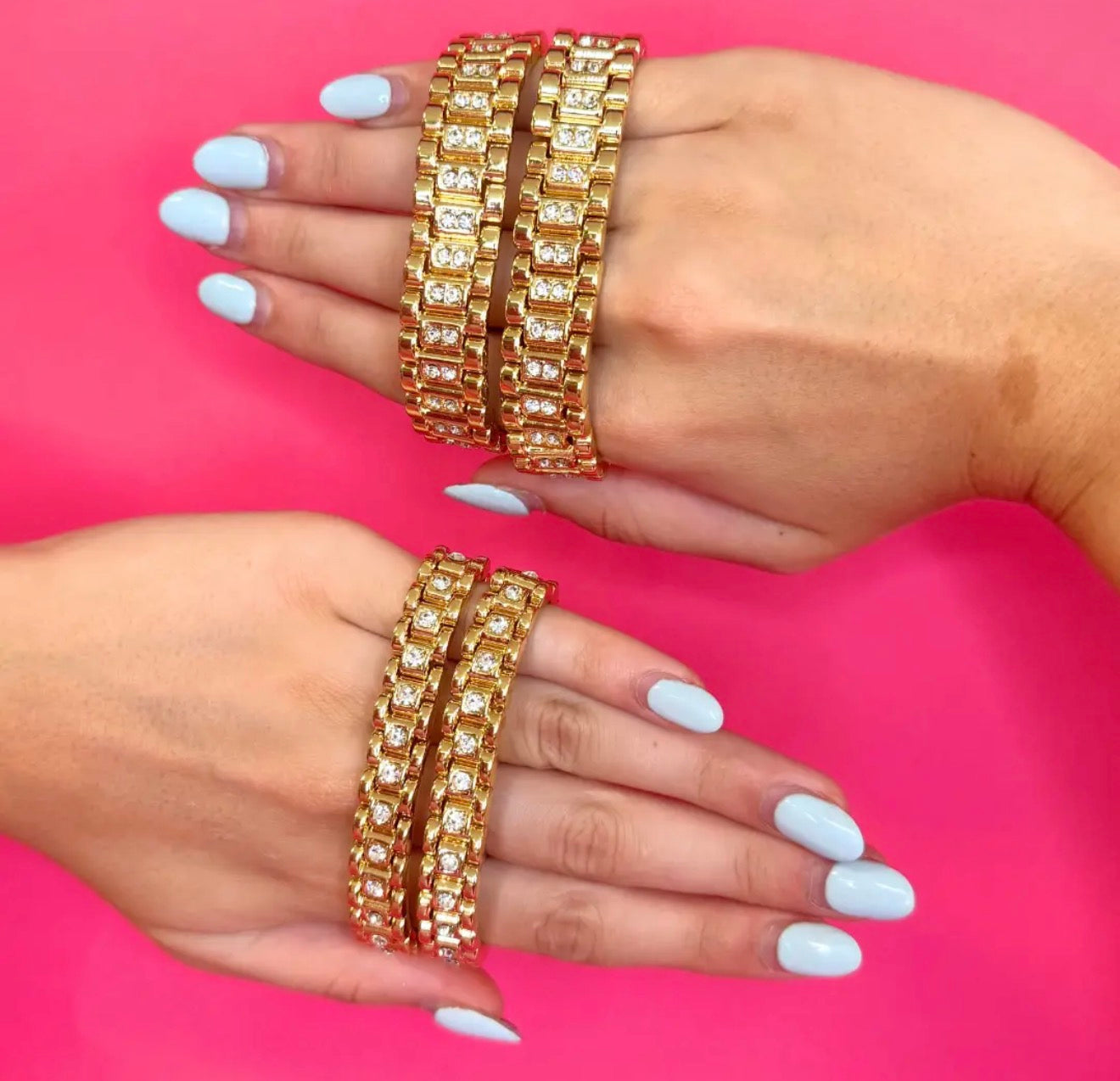 Waterproof Gold-Filled Crystal Chain Bracelet | Small & Large