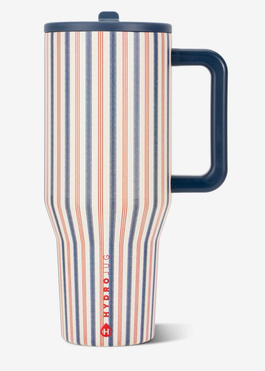HydroJug 40oz Traveler Tumbler – Classic Stripe | Leakproof Insulated Travel Cup