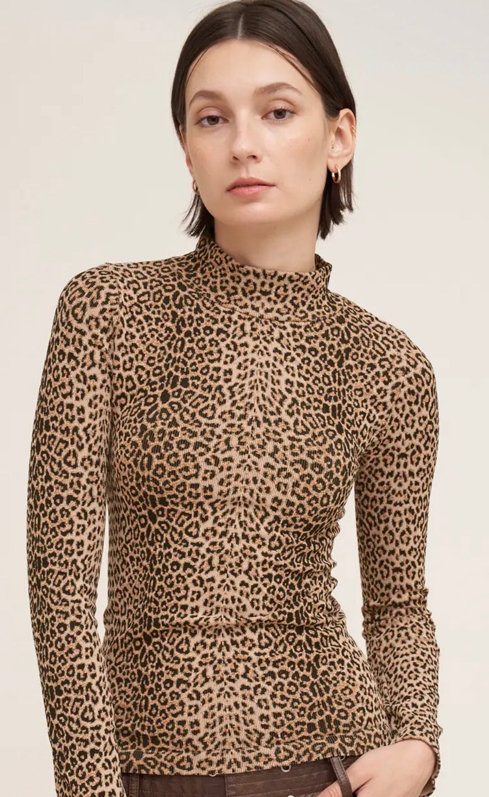 Wildly Chic Leopard Mock-Neck Top