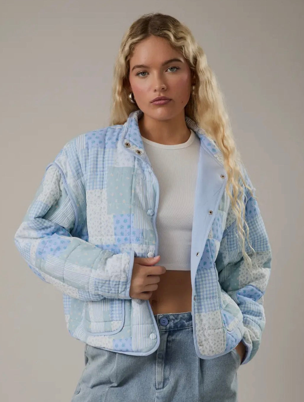 Blue patchwork jacket
