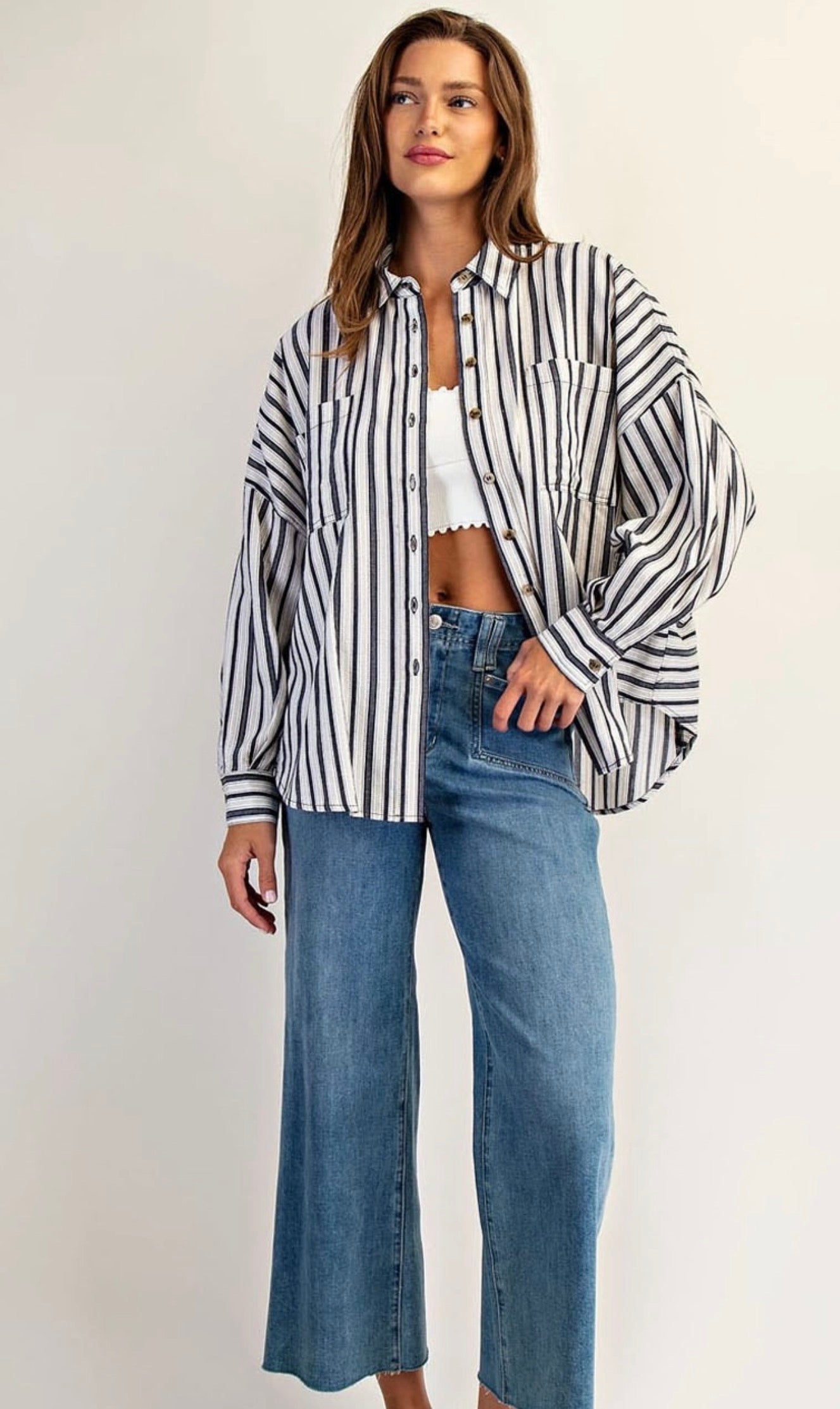 Midnight stripe button down