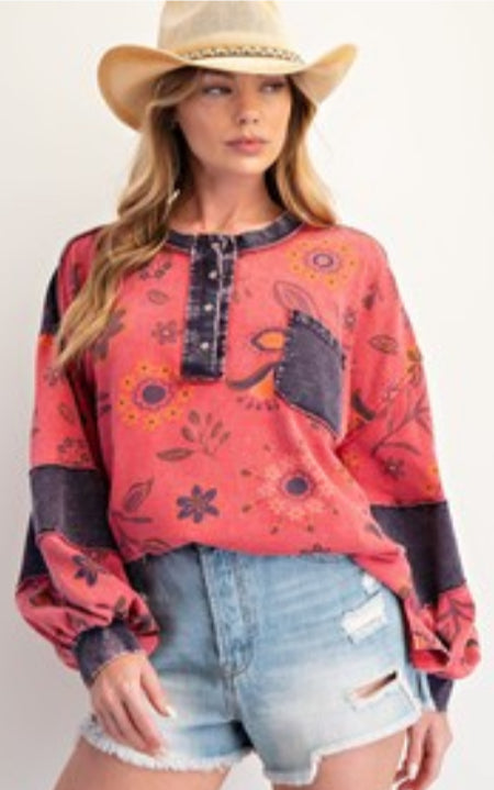 Parsley & denim print