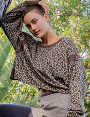Wild Side Open Back Leopard Pullover