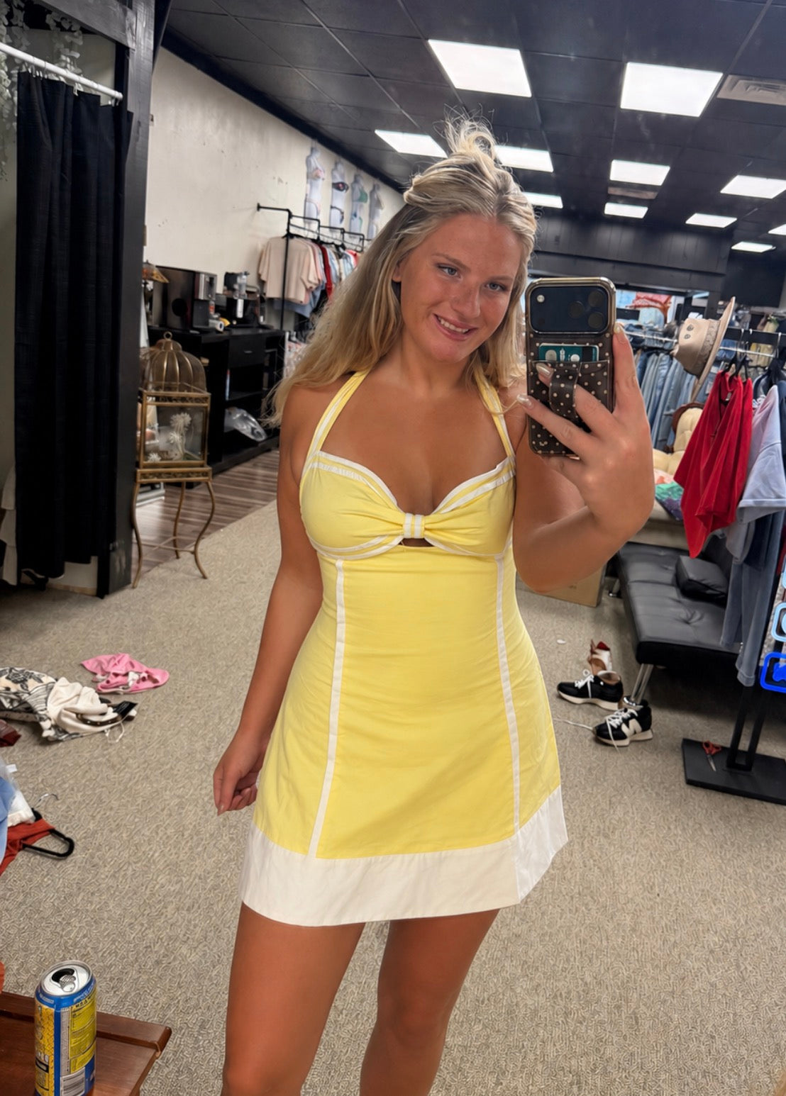 Lemon Kiss Contrast Mini Dress