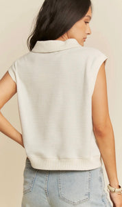 Coastal Club Ribbed Polo Top