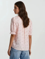 Blush Garden Ruffle Collar Floral Blouse