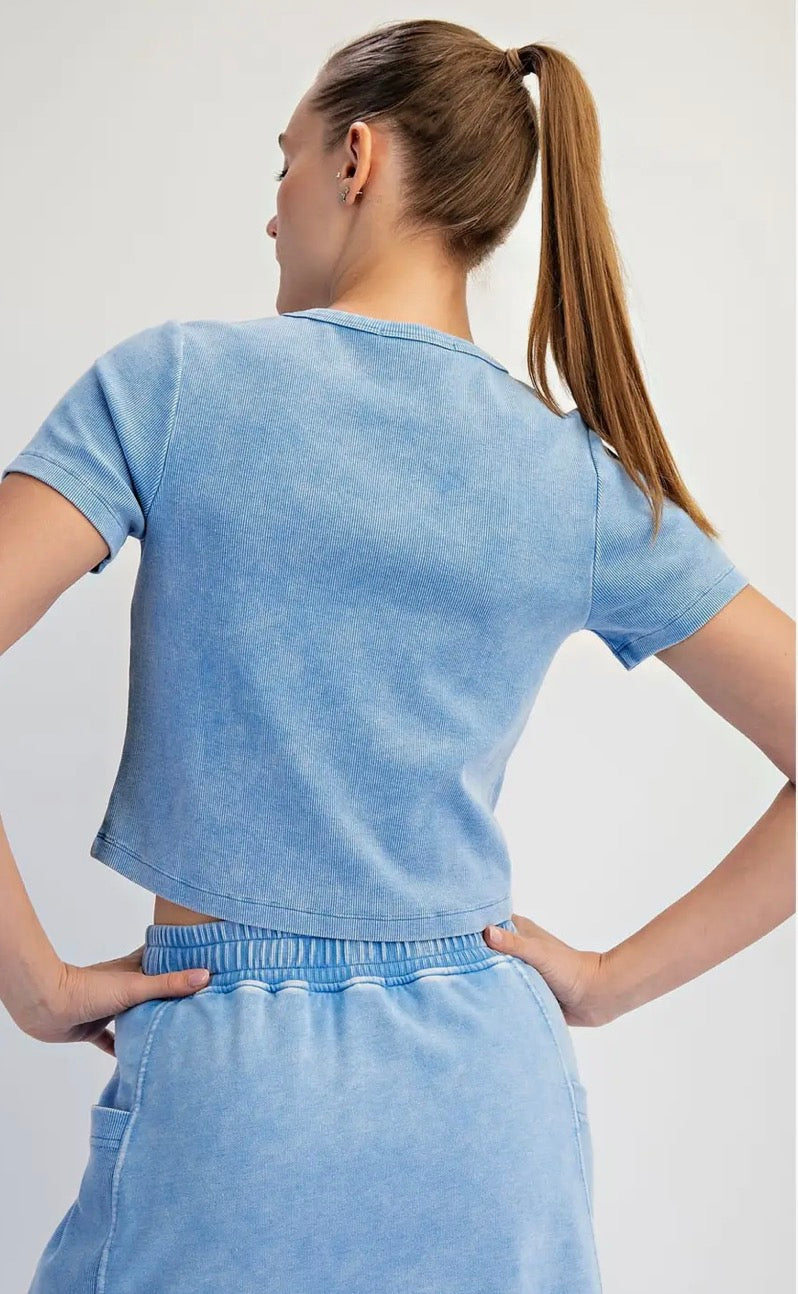 On The Move Ribbed Skort Set