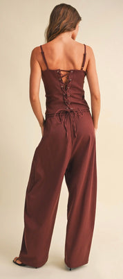 Merlot Moment Corset Pant Set