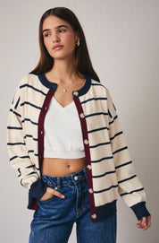 Color block sweater cardigan