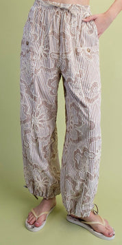 Bloom & Breeze Embroidered Stripe Pants