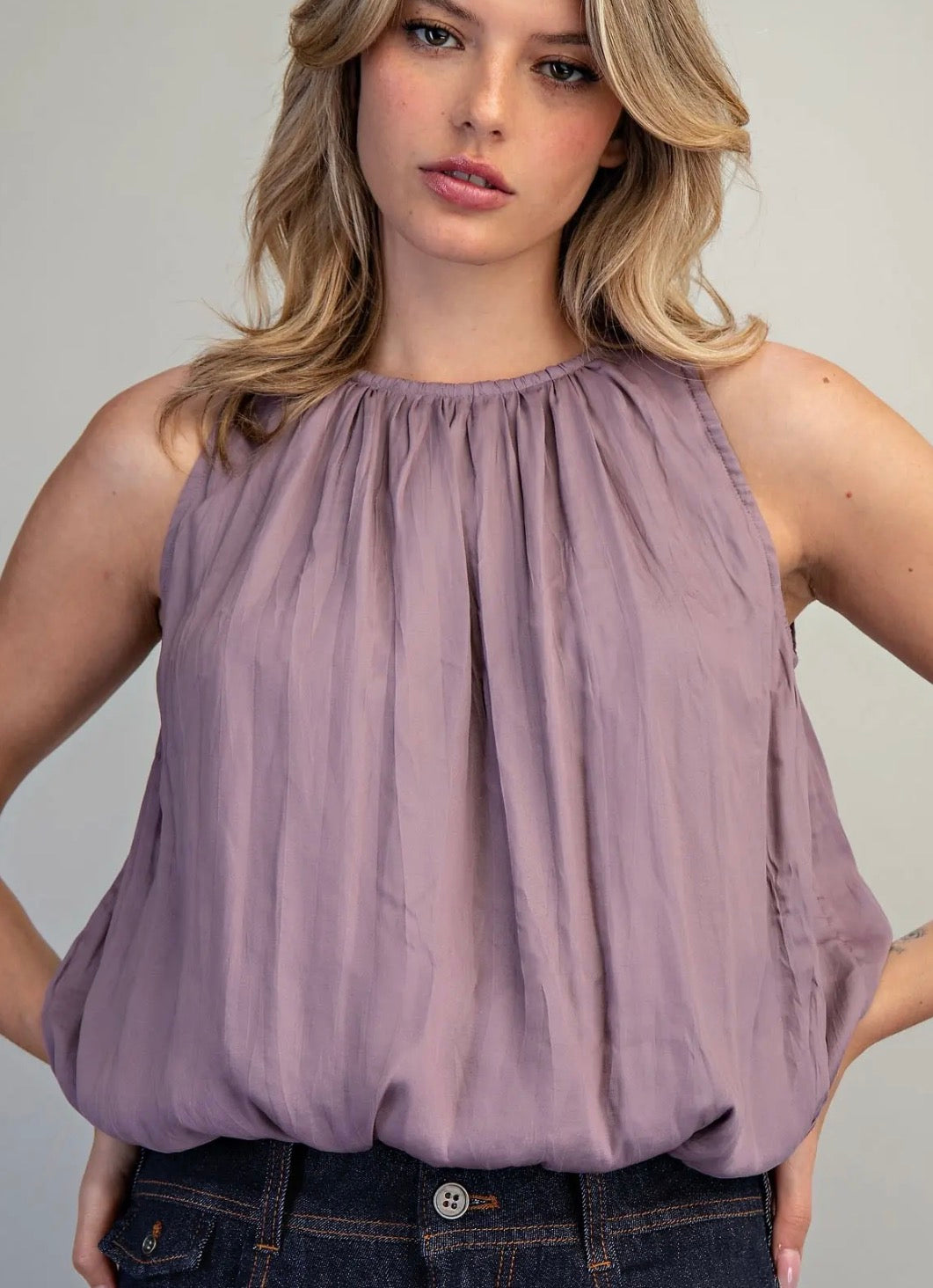 Moonlit Grace Satin Blouse