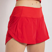 Stretch Woven High Rise Athletic Shorts with Waistband & Pockets