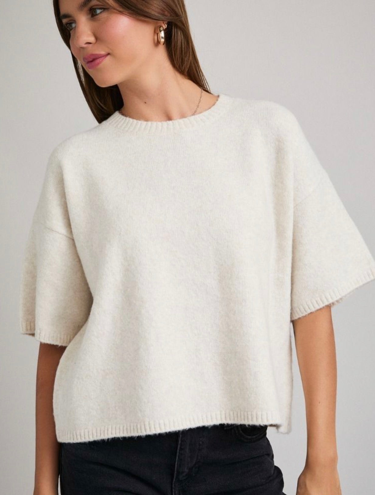 The Cozy Cloud Boxy Knit Tee