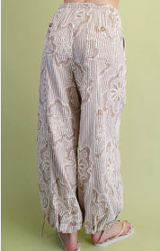 Bloom & Breeze Embroidered Stripe Pants