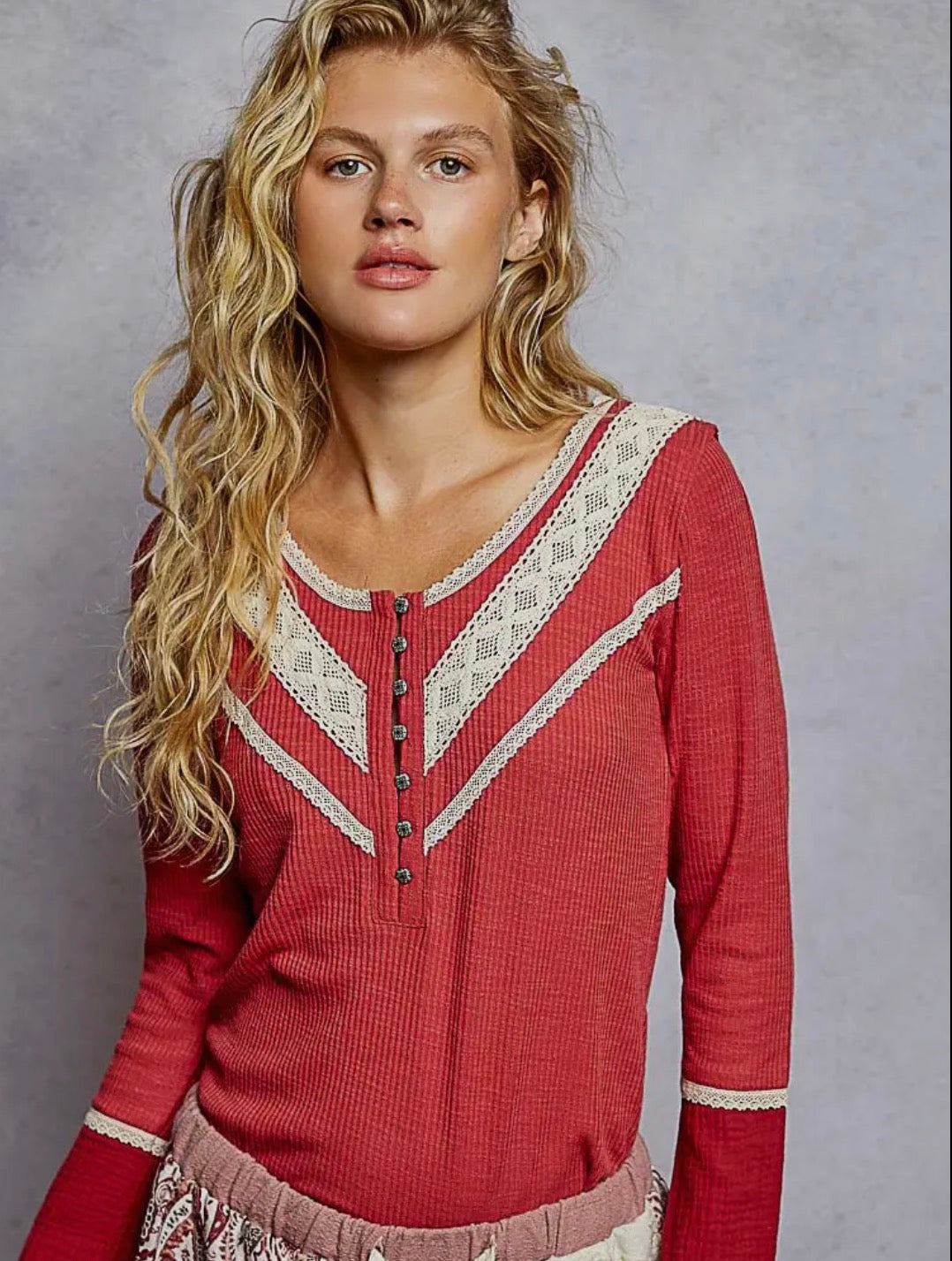 Rasberry Knit rib top