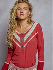 Rasberry Knit rib top