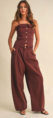 Merlot Moment Corset Pant Set