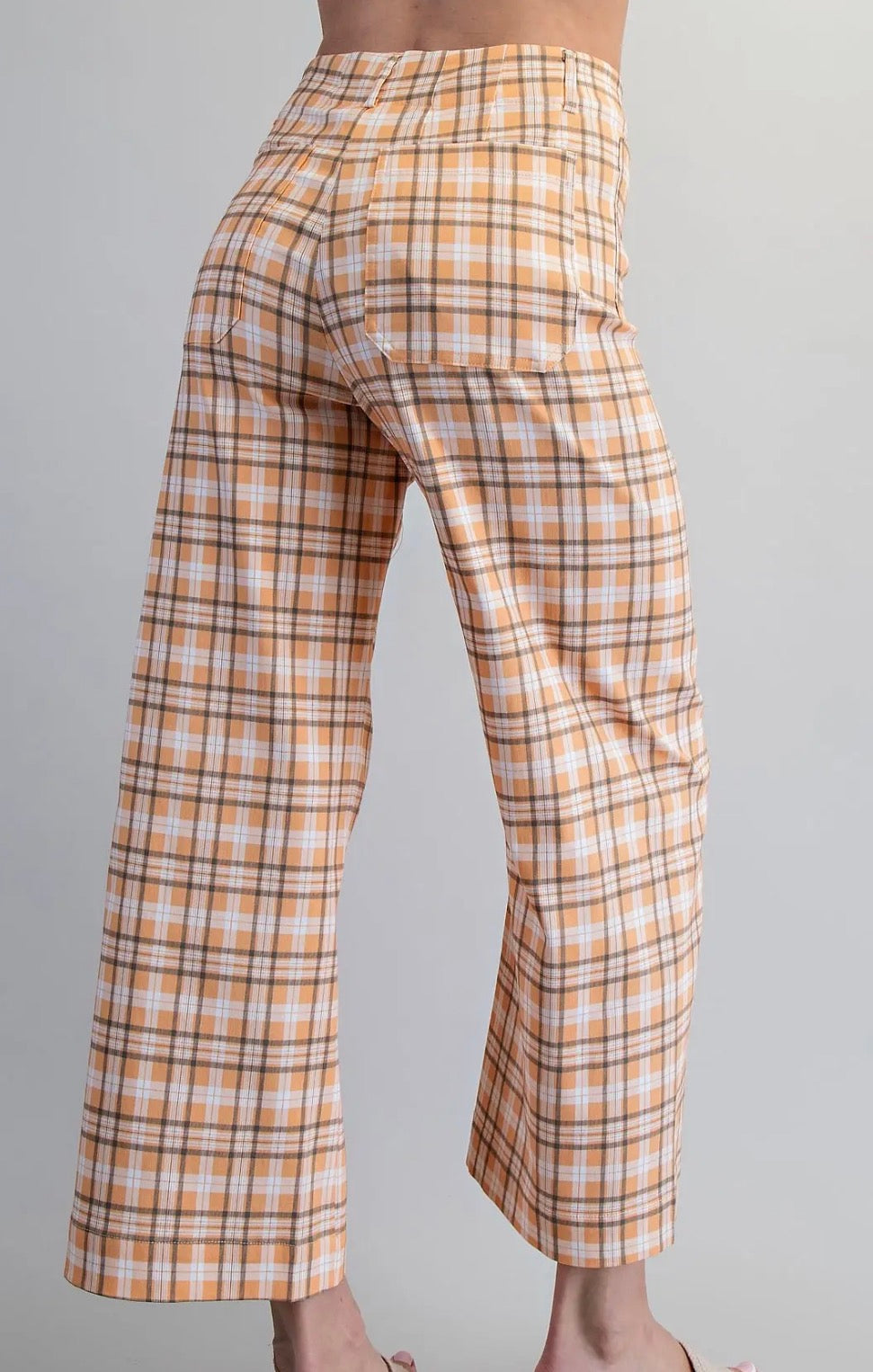 Stretchy plaid work pants