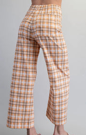 Stretchy plaid work pants