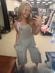 Patchwork Petals Overalls Jumpsuit