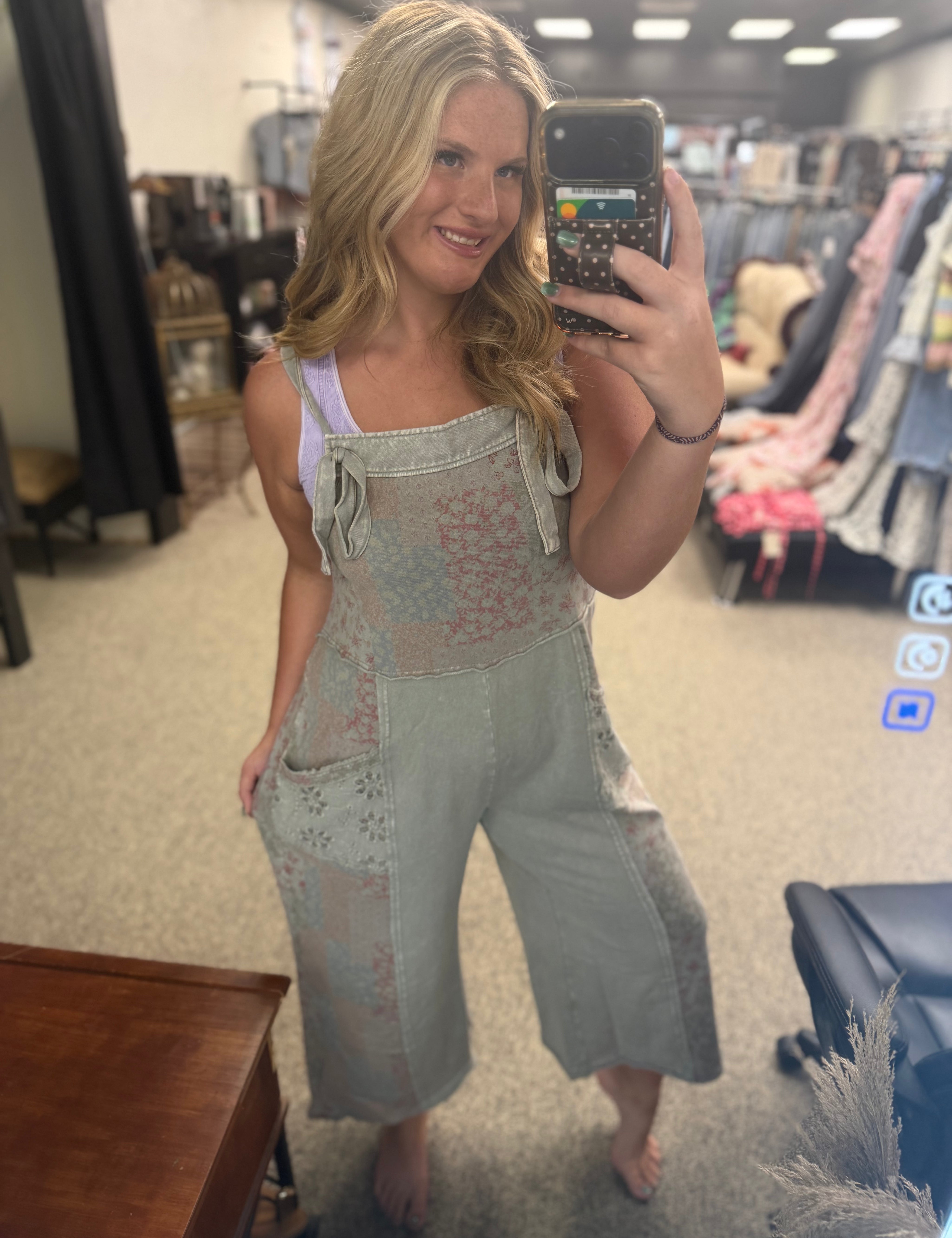 Patchwork Petals Overalls Jumpsuit