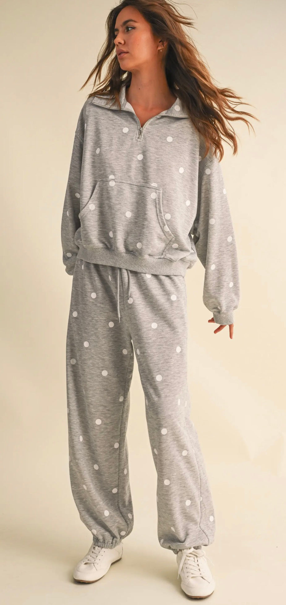 Sunday Sweetheart Polka Dot Sweat Set