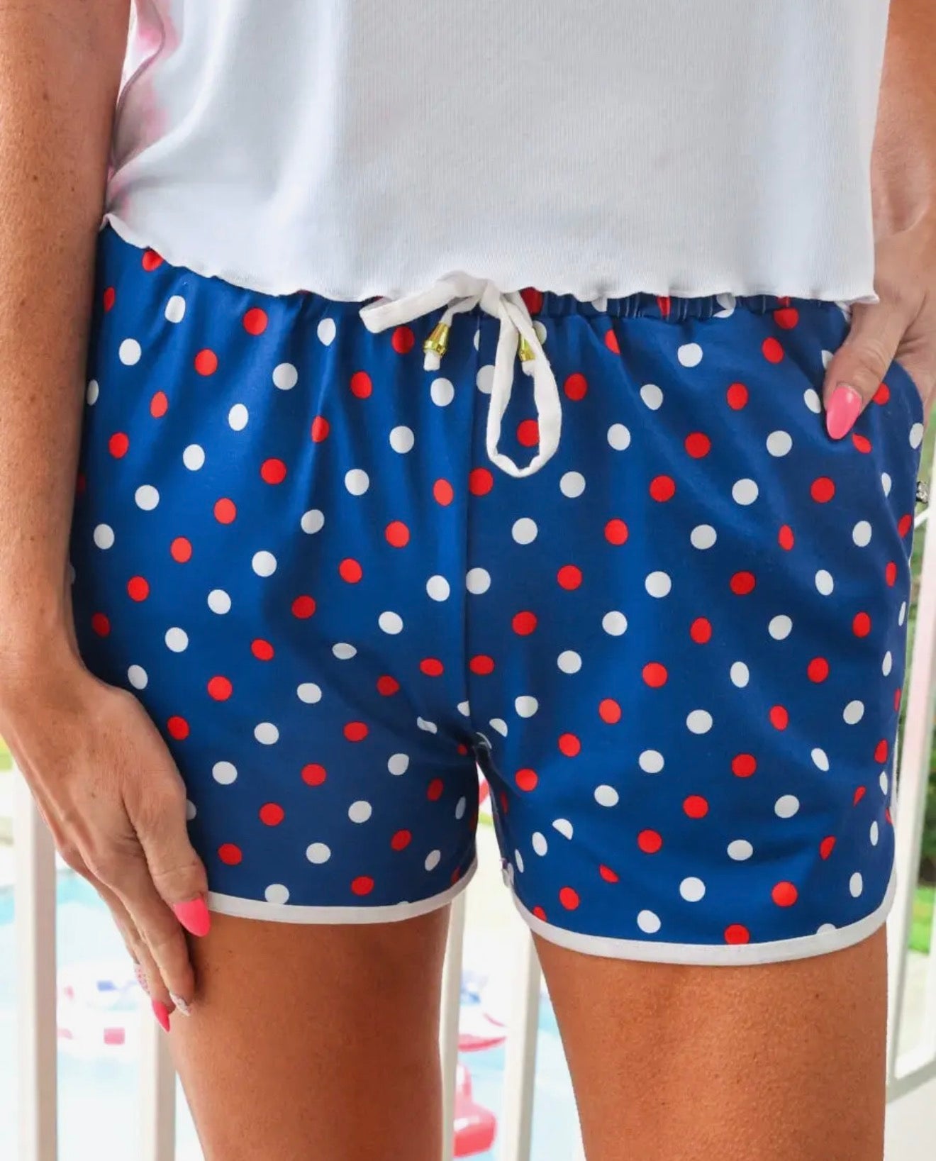 Red & white polka dot Jess Lea shorts