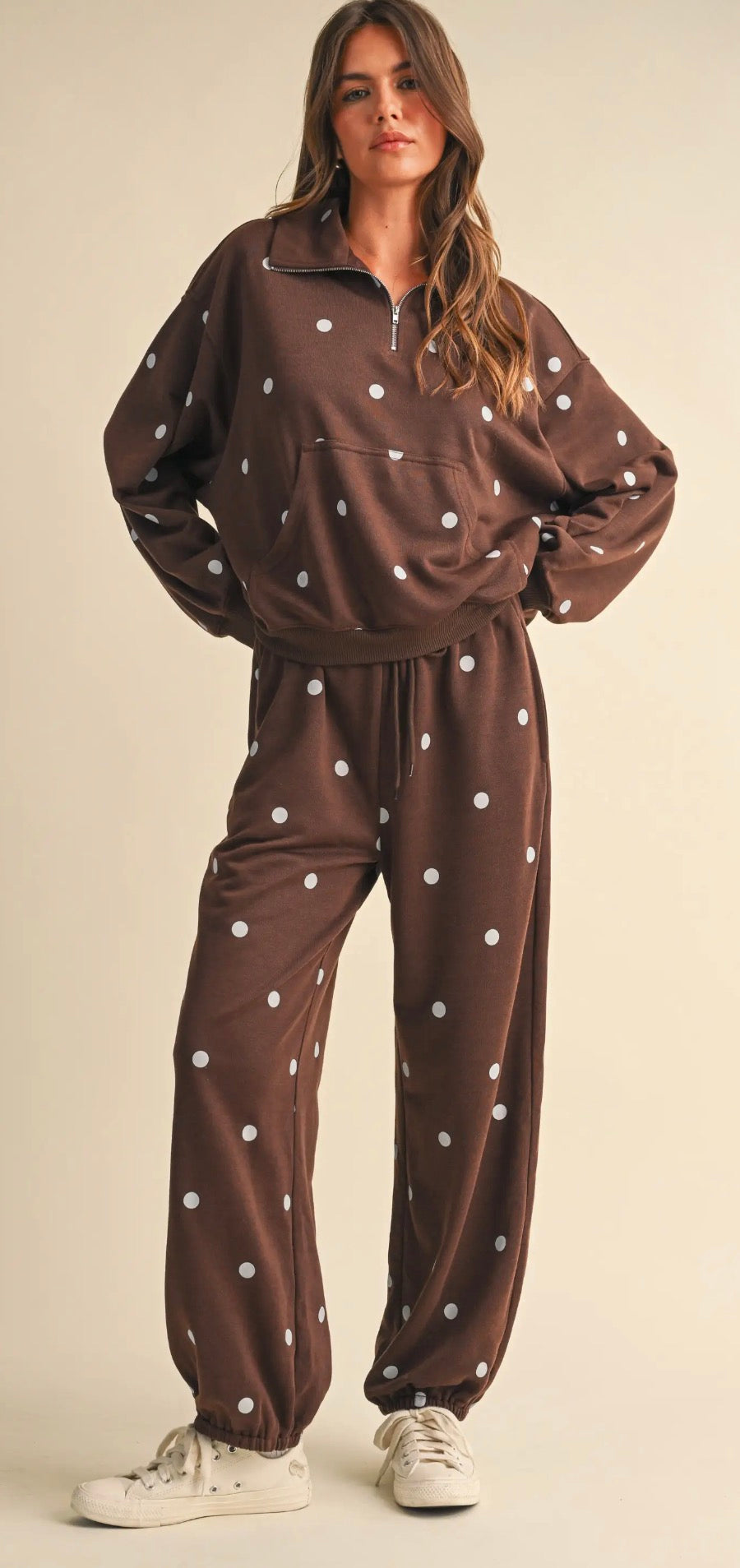 Sunday Sweetheart Polka Dot Sweat Set