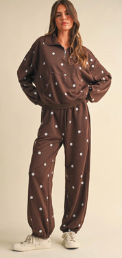 Sunday Sweetheart Polka Dot Sweat Set