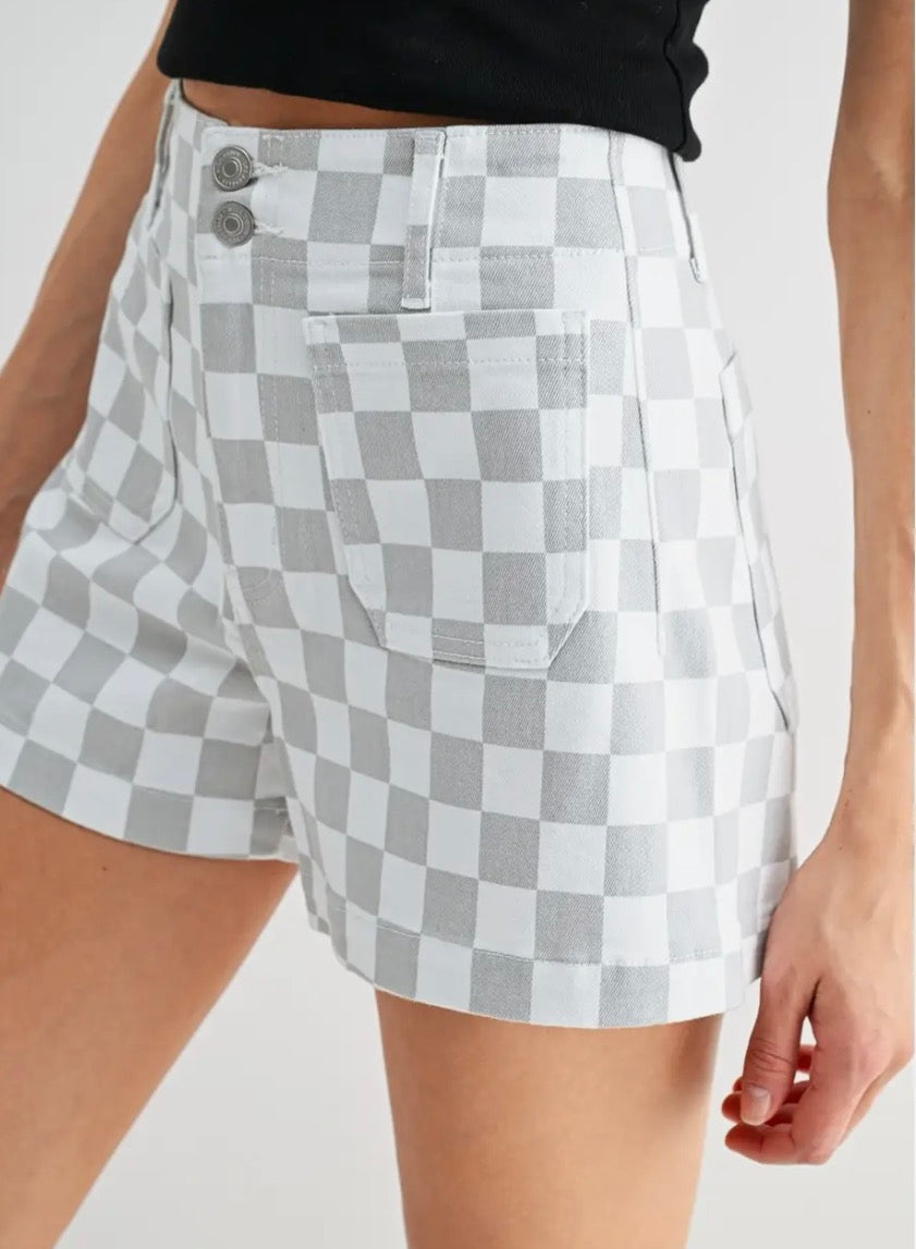 Grey Checkered Charm shorts